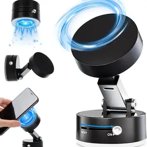 Multifunctional Waterproof Vacuum Sucker Bracket 360° Foldable & Telescopic Magnetic Phone Holder Portable Smartphone Cellphone Folding Stand with Dual-Sided Magnetic Design and Telescopic Functionality