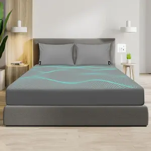 Grounding Fitted Sheet Organic Cotton Grounding Sheets Sliver Fiber Grounding Mat Improve Sleep Redue Pain for Elderly People with Poor Sleep Grey