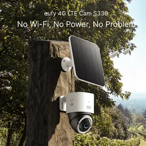 eufy Security 4G LTE Cam S330, 4K Cellular Solar Security Cameras Wireless Outdoor, Pan and Tilt, 4G and Wi-Fi Duo-Mode, AI Tracking, with SIM Card and 32GB SD Card Colorful Automatic｜Spingtok