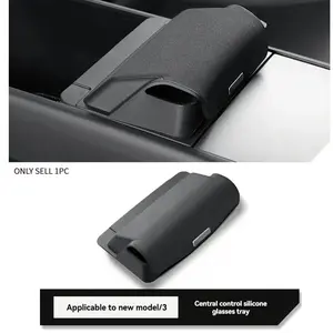 Tesla Model Y & Model 3 Sunshade Holder, Hidden Storage Tray, Armrest Box with Cover, Standard/advanced/performance Versions