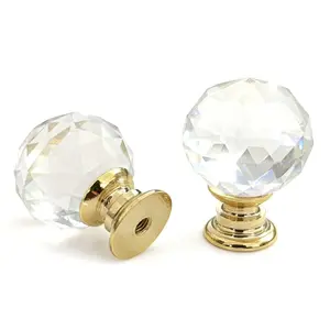 10 Crystal Drawer Knobs, Round Handle Ball Pulls, Suitable for Cabinets, Dressing Tables, Drawers, Kitchen Furniture - Transparent, Door Knob, Door Hardware