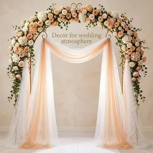 1pc Wedding Arch Drapery, Lightweight Chiffon Arch Canopy Fabric, Reusable, Dual Hole Design, Wedding Arch Backdrop, Ideal for Weddings, Parties, Events