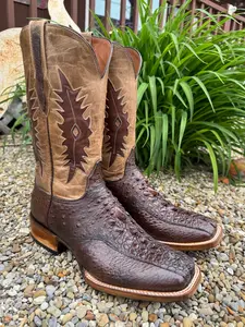 Black Jack Men’s Brown Genuine Snapping Turtle Square Toe Western Cowboy Boots BR2053-96