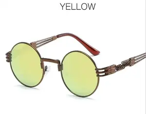 Spring Leg Round Frame Sunglasses - Metal Sunglasses