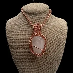 Juma CopperKing Campbell Gemstone Milky Quartz 24” Copper Necklace