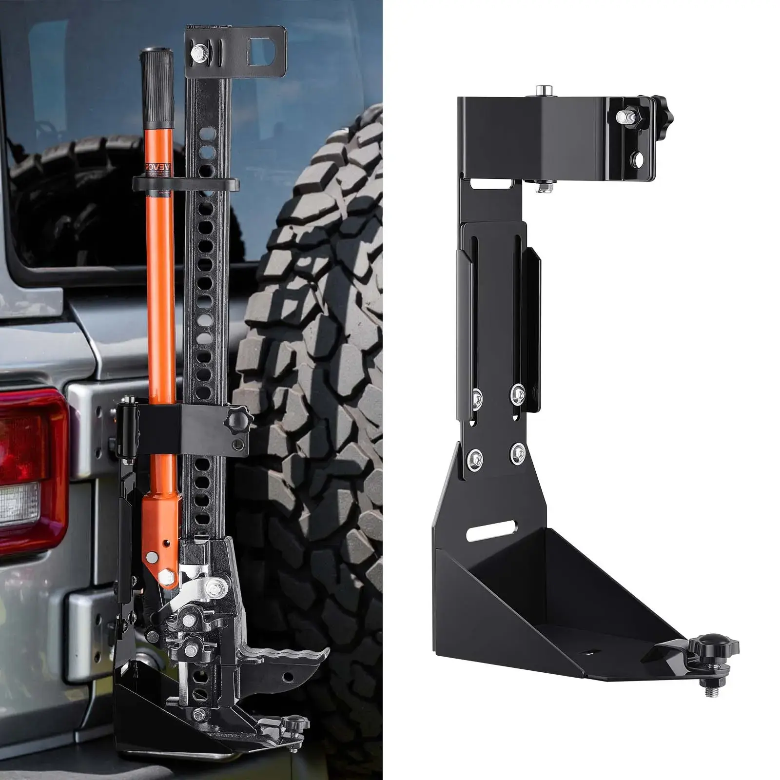 【Summerfinds】VEVOR High Lift Jack Mount Bracket,Farm Jack Holder Mounting Bracket KitMount Carrier for Off Road Heavy-Duty JacksCompatible With YJ (1986-1996)TJ (1997-2006)JK (2006-2018)JL (2018-2024)