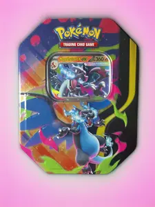 Pokémon Mega Charizard Tin (4 booster packs + promo card)