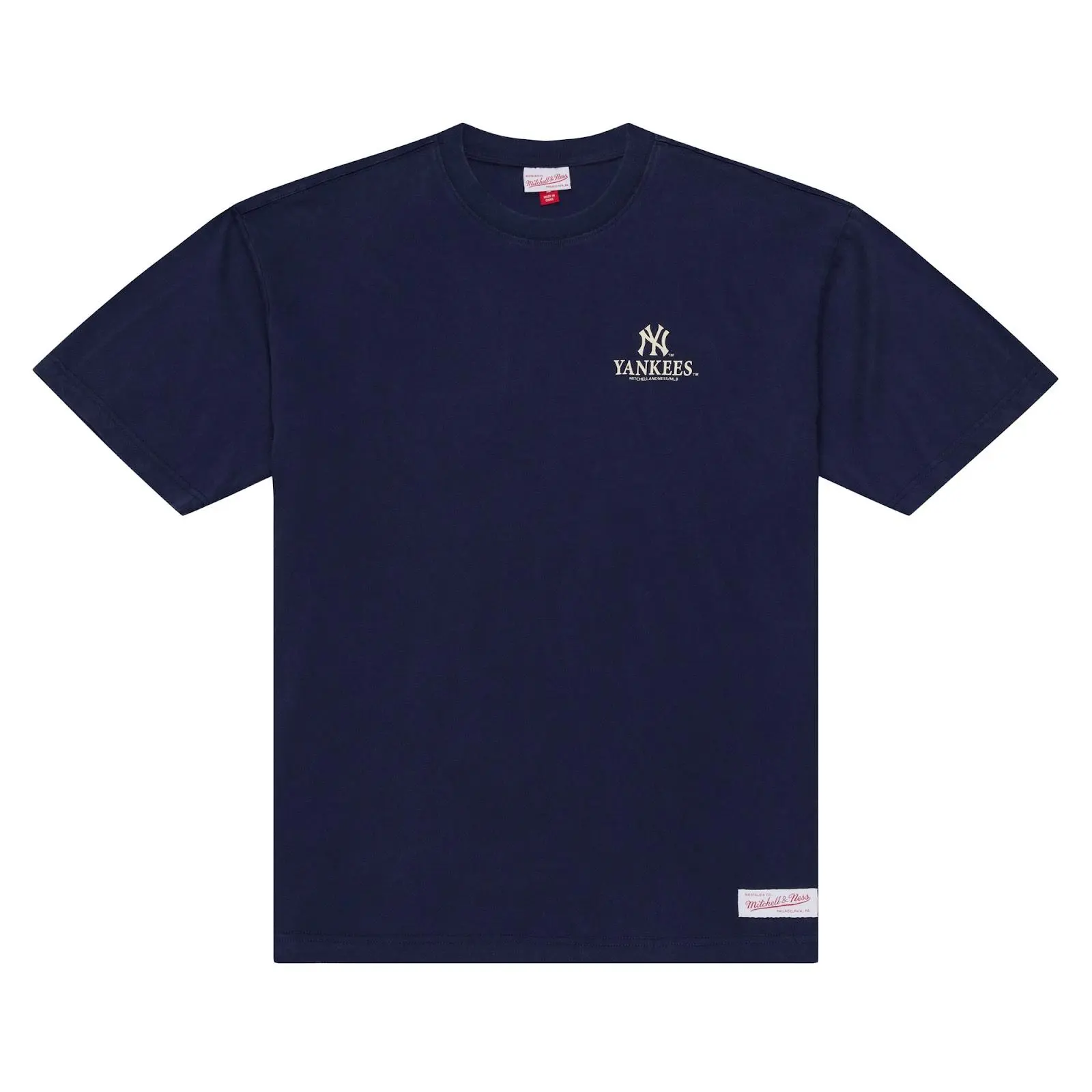 New York Yankees Navy Core Essentials T-Shirt MLB Throwback Tee Graphic Vintage Fan Gear Mitchell & Ness