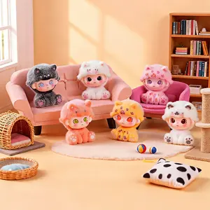 Cute Flocked Sitting Momo Kitten Creative Trendy Toy Figure