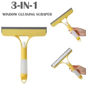 3 in 1 Window Cleaning Scraper,New 3 in 1 Window ,Squeegee and Scrubber with Spray, for Windows, Walls,Car Windshields, Bathrooms, Kitchens, All-Purpose Window  Tool (wheit) asian Retractable Microfiber Gap  tool  glass  cleaner