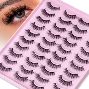 20 Pairs Dreamy Soft Lightweight Eyelashes, Natural Look, Beginner Friendly, C Curl 10-15mm Length, Makeup False Lashes for Beauty