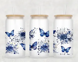 Blue Butterflies - UVDTF Wrap for cups/hard surfaces sticker