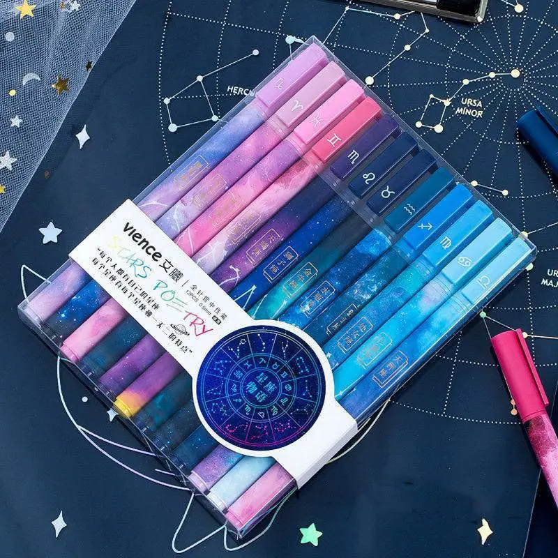 Luxury Zodiac Ballpoint Pen | Twelve Constellation Bright Star Pen