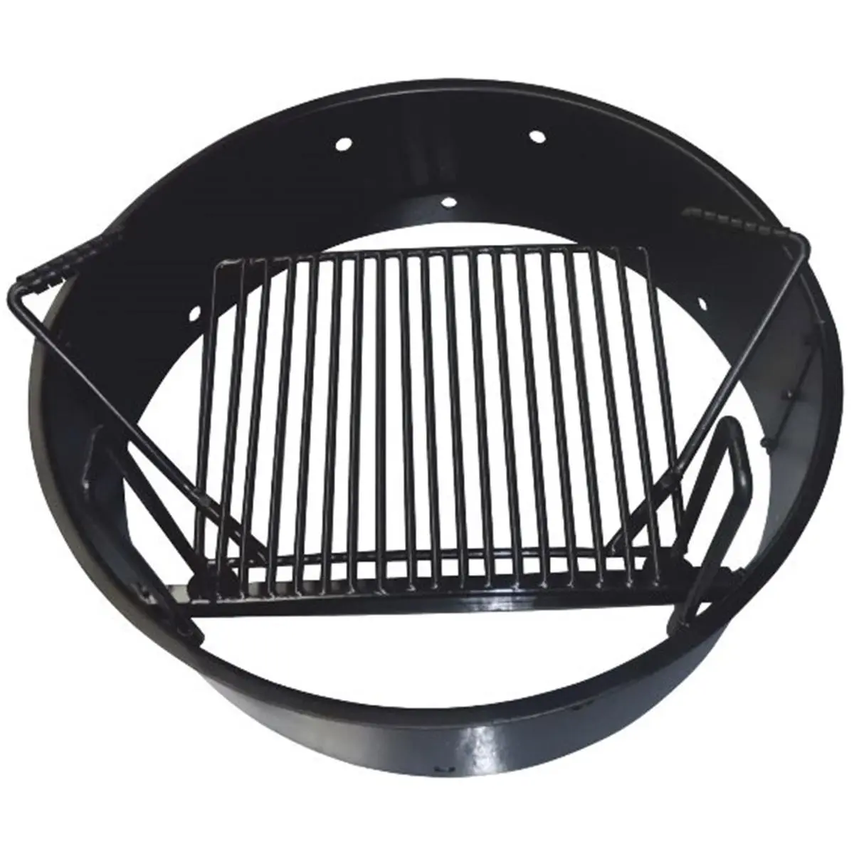 212 MAIN Heavy Duty Steel Fire Ring, 36" Diameter Outdoor Charcoal Barbecue Pit with 14" Height Adjustable Grate and 11-3/8" Deep Bowl, Hi-Temp Enamel Finish, Charcoal Bbq Grills, 14" Height Adjustable Range