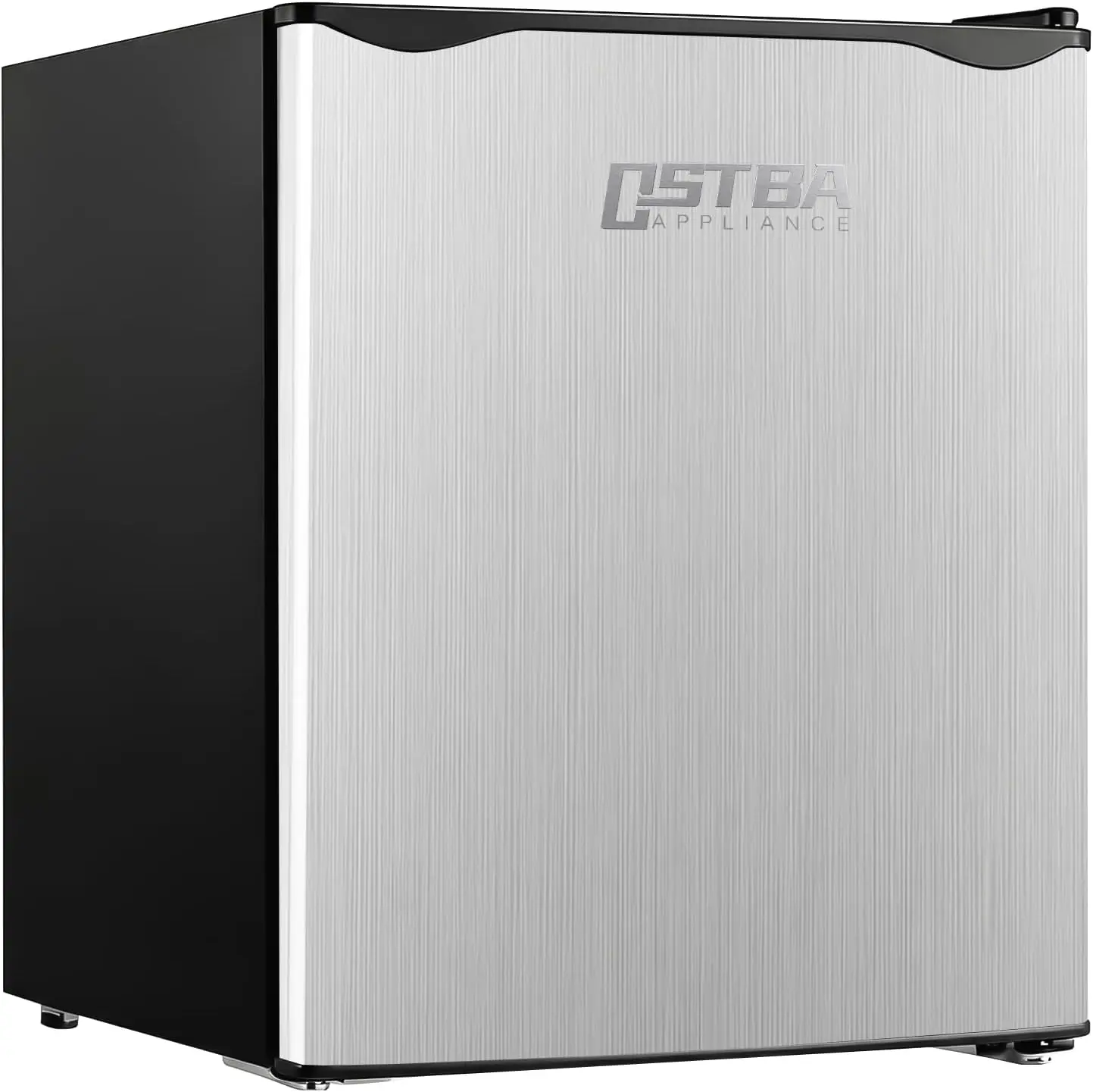 OSTBA Mini Fridge with Built-in Mini Freezer - 1.8 Cu.ft Upright Small Freezer, Adjustable Temp Control, Removable Shelves, Reversible Single Door Eco Cooler for Bedroom Office, Silver
