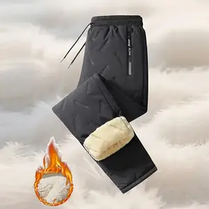 Men's Trendy Cool Winter Warm Athletic Pants, Comfort Fabric with Pockets & Drawstring, Versatile for Daily Life, Work, Travel, Running, Casual Wear & Gym Hiking Snowpants