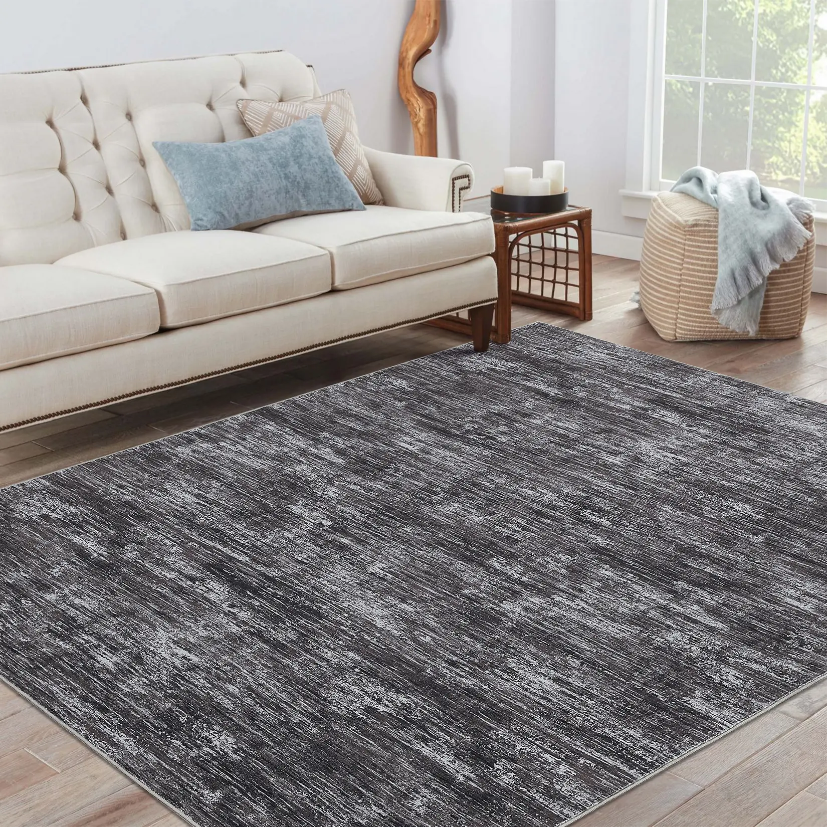 Modern Abstract Rug Washable Printed Rug Low Pile Soft Rug Foldable Indoor Rug Stain Resistant Non-Slip Suitable For Office Living Room Farmhouse