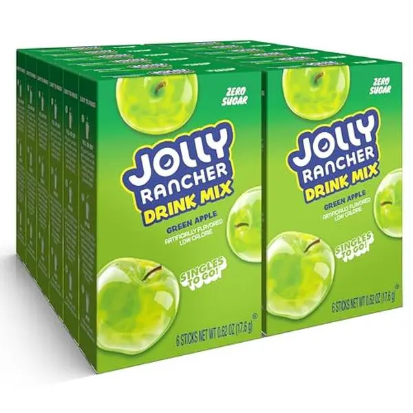 Singles To Go! Jolly Rancher Drink Mix, Green Apple, 72 Packets