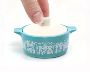 Pyrex-Inspired Butterprint Casserole Ceramic Trinket Box