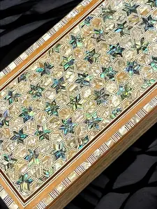 Handmade Wooden Box with Mother of Pearl Inlay