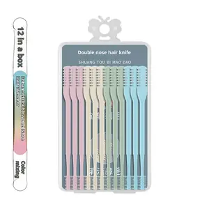 12-Piece 2-in-1 Nose Hair Trimmer, Double-Sided Manual Nose Ear Eyebrow Grooming Tool, Reusable Personal Care Kit for Men & Women