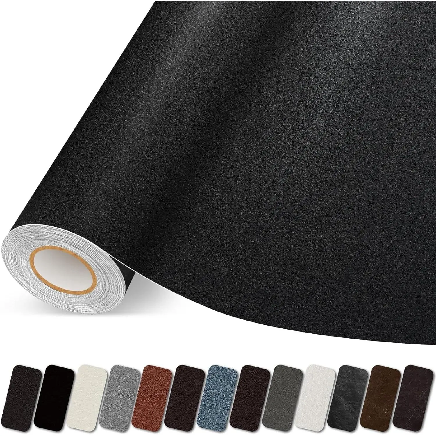 Leather Repair Patch, 17X79 Inch Self Adhesive Leather Repair Tape, Large Vinyl Patch Kit for Couches, Sofa, Furniture, Car Seats, Office Chairs, Cabinets, Handbags(Black, 17X79 Inch)