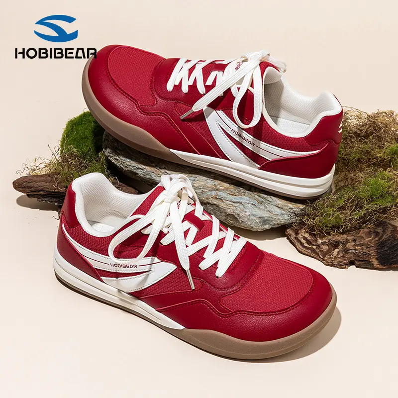 HOBIBEAR Women's Plus-Size Lace-Up Closed Wide-Toe Breathable Retro Color-Block Flat Bunion-Friendly Casual Footwear - Walking Shoes, Women's Shoes for Spring/Autumn, Shoes For Women