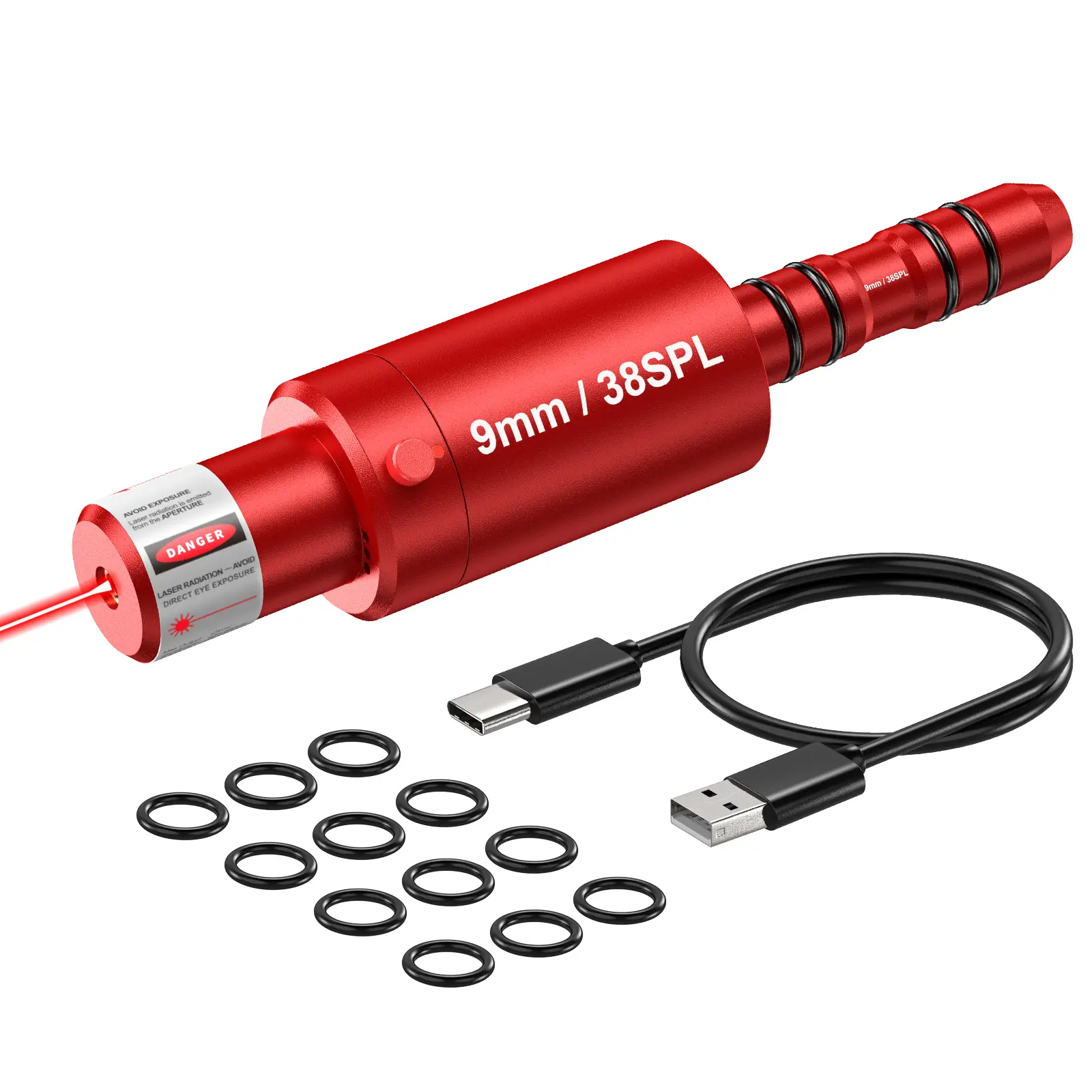Red Laser Dry-Fire Trainer Kit for Sport Shooters, Portable Beam Laser Attachment for Accuracy Training & Gun Calibration, Fits 9mm, .38, .22, .243, .308 Calibers, Red Laser Pointer