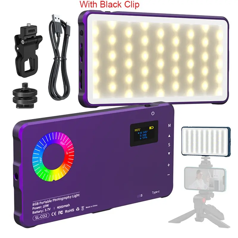 10w RGB Rechargeable Large Capacity Photography Light, Portable Fill Light for Shooting, Convenient and Versatile Lighting Solution, Photographic Fill Light