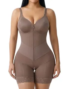 1 Count Tight Fit Colombian Fajas Bodysuit With V-shaped Belts, Womenswear, Fajas, Zipper Closure High Compression Shapewear, Tummy Control & Butt Lifting Body Shaper, Stretch Sculpting Jumpsuit, Slimming Sculpting Underwear for Daily Wear & Workout
