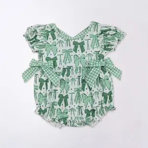 St patrick's day baby Girls Romper