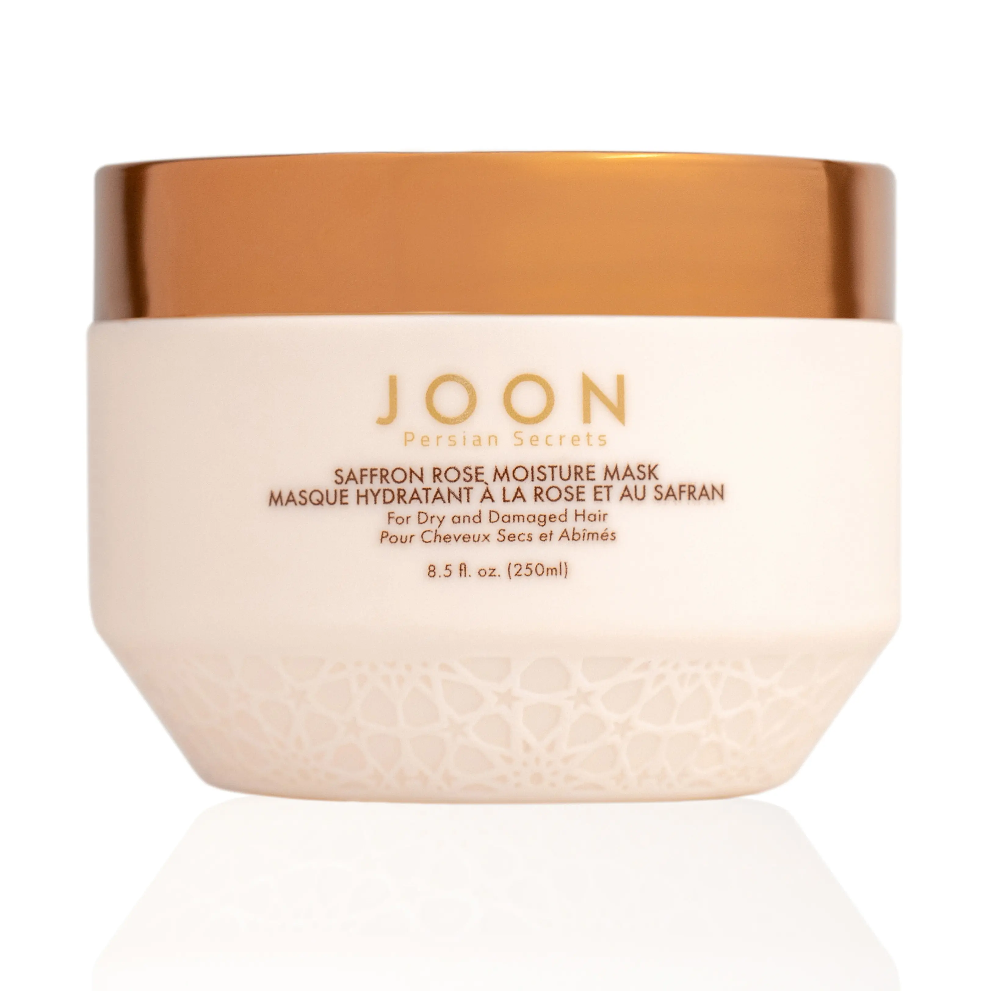 JOON Saffron Rose Pomegranate Moisturizing Hair Mask (8.5 fl.oz/250ml) - Vegan, Non Toxic, Sulfate-Free Keratin Treatment with Almond Oil for Dry, Wavy, Curly & Textured Hair - Hydrating, Detangling, Defrizzing Glossy Haircare, Curly Hair Masks