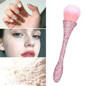 Sparkling Rhinestone Puff Nail Cleaner Brush, Manicure Brush, Soft Bristle Powder Brush, Blush Brush, Face Makeup Liquid Sunscreen Brush