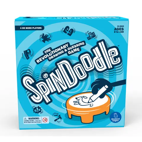 Educational Insights Spindoodle, Drawing Board Game, 4+ Players, 100 Double-Sided Cards, Board Game for Adults and Kids Ages 8+