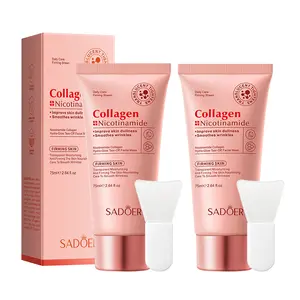 Collagen & Niacinamide Peel Off Face Mask for Daily or Night Care, Firming & Hydrating Facial Mask for Wrinkle Smoothing, Korean Face Masks, Glow Boosting Facial Masks Suite for All Skin Types, 2.64Oz