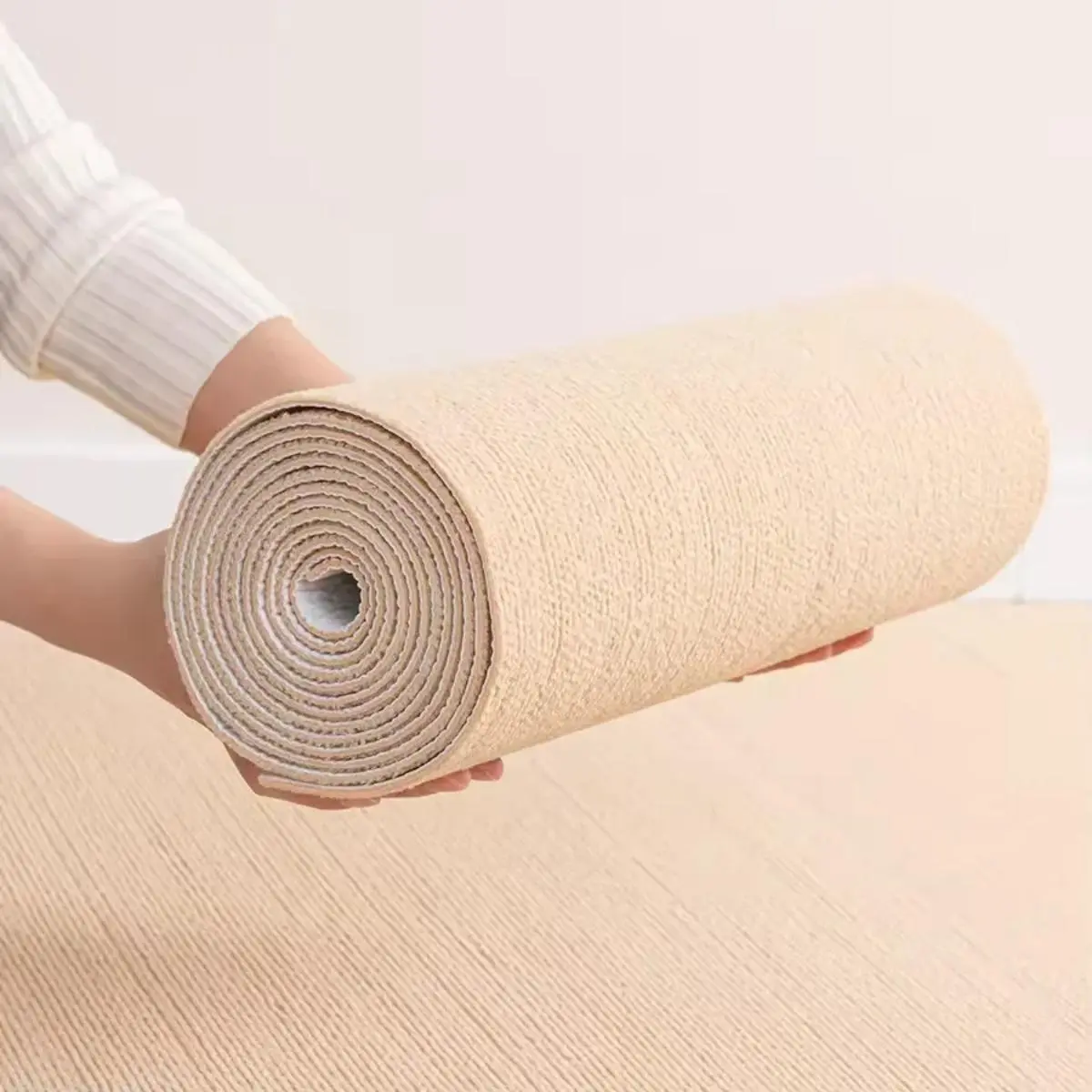 Non-Slip Solid Color Floor Mat with Pet Protection Soundproof Warmth Retention Peel and Sticker Carpet for Home/Office Use Kitchen Runner Rug Kitchen Area Rug