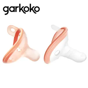 Garkoko Baby Pacifiers 0-6 Month, Soft Silicone Newborn Pacifiers with Large Air Holes, BPA Free, Set of 2 in Thumb & Nipple Shape