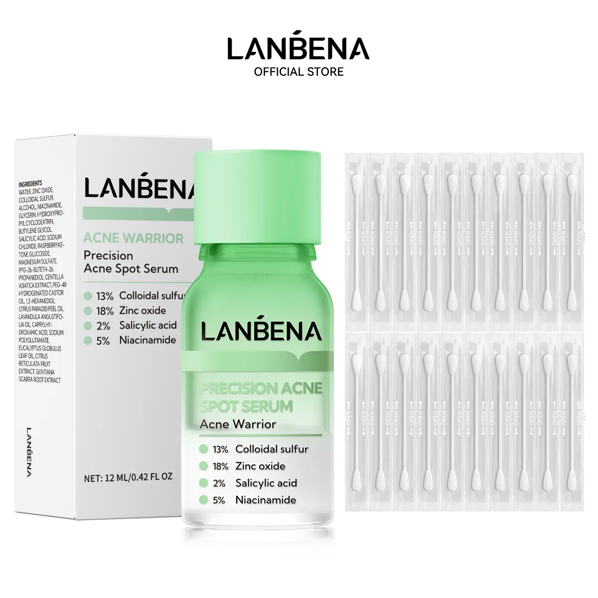 LANBENA Precision Acne Spot Serum 12ml acne clearing products Fast Acne Lightweight Control Acne Suppression for Acne pimple busters Skin Repair Daily outdoorfun Niacinamide Skin Care