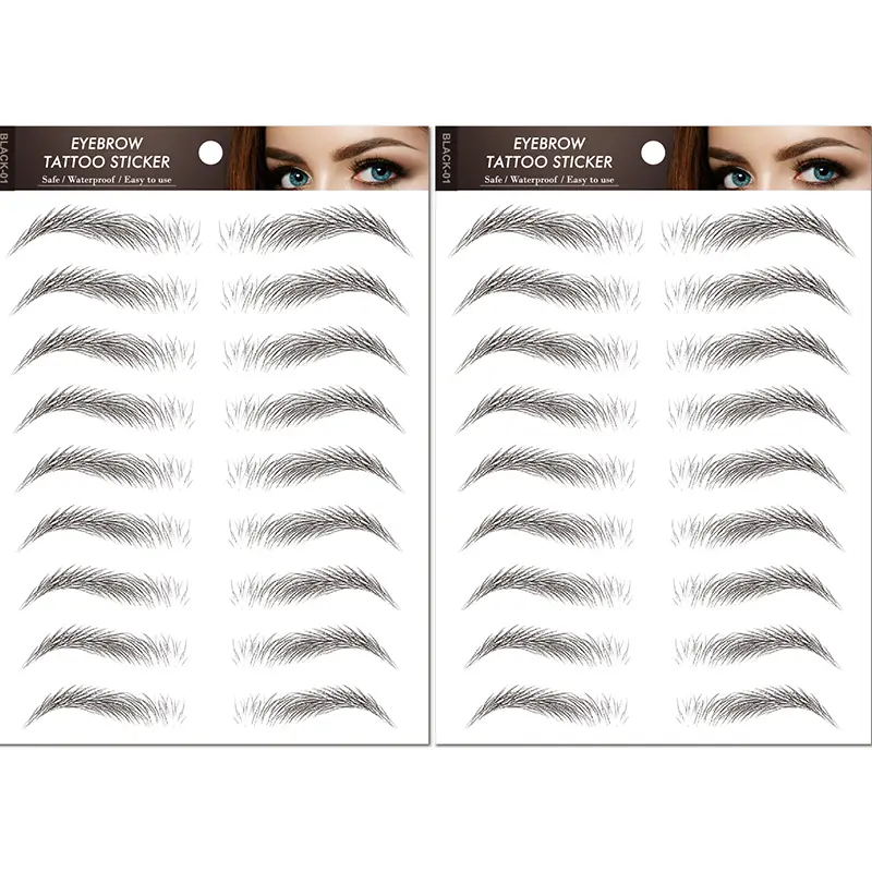 Eyebrow Stickers, Easy Apply Temporary Tattoo, Natural Look, Multi-Pack, Suitable for Men & Women, Enhance Your Eyebrows