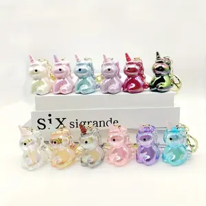 Cute Cartoon Unicorn Keychain, Holographic Acrylic Bag Charm, Perfect Gift for Girls, Ideal for Everyday Use and Backpack Accessories, Keychain for Bags