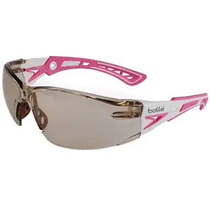 Bolle Rush Plus Small Safety Glasses White/Pink with CSP Platinum Anti-Fog Lens