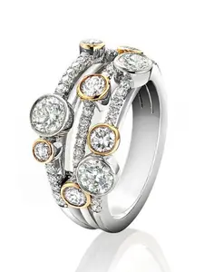 Elegant Rhinestone Decorated Copper Ring, Statement Multi Ring, Fashion Accessories for Women for Party, Daily Clothing Decor, Trendy All-match & Exquisite Jewelry for Birthday Gift, Fashion Engagement Rings, Elegant Glittering Ring