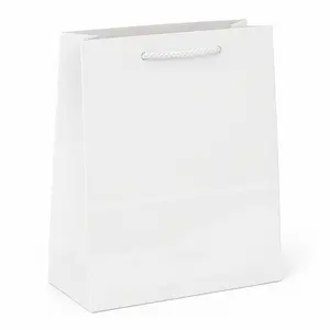 Extra-Large Glossy White Gift Bag with Rope Handles