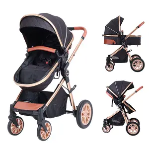 Unisex 2-in-1 Foldable Shock-Absorb Stroller with Convertible Bassinet Pushchair, All-Terrain Tires, Adjustable Handlebar, Lightweight for Travel & Park, Black - 0-36 Months Newborn Baby,summervibes outdoorfun