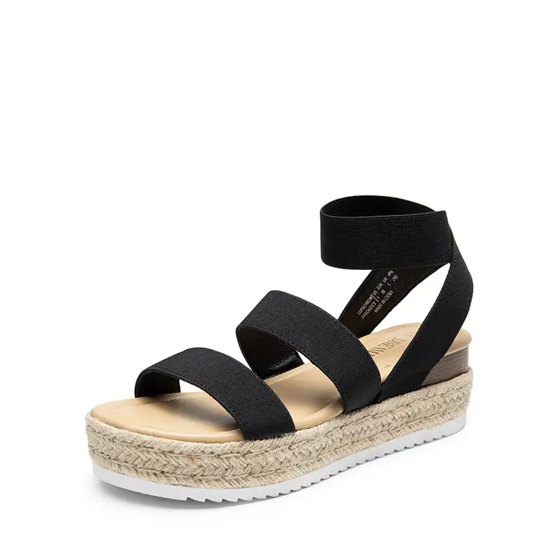 DREAM PAIRS Women's Wedge Espadrille Sandals - Casual, Lightweight Platform, Stretchy Straps, Comfortable Women's Footwear for Summer Vibes, Sandals Women