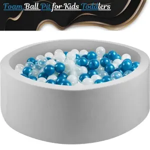Foam Ball Pit for Kids & Toddlers Round Soft Baby Ball Pit 36” x 12” Large Kids Playpen Memory Foam Pit for Indoor Playroom & Gifts (Balls Not Included)