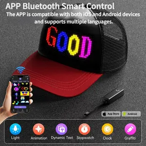 Bluetooth-compatible Controlled LED Hat, Waterproof Rechargeable Baseball Cap, Party Concert Night Event Gear, Unisex Street Style