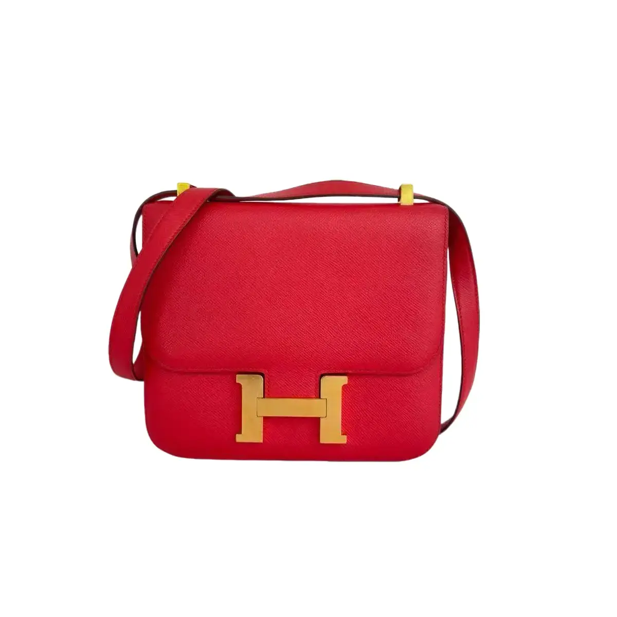 Pre-owned HERMÈS Canvas Leather Shoulder Bags Constance 24 Constance Gold Buckle Canvas Leather