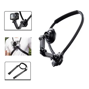 Magnetic Neck Phone Holder for Recording, 2 in 1 Adjustable Magnet Neck Holder for Action Camera & Phone, Hands Free POV/Vlog Cellphone Stand Around Neck with Chest Strap for iPhone 16 15 14 13 12 Android GoPro Insta360
