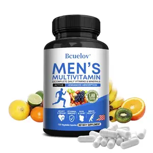 Bcuelov Men's Multivitamin Supports Immune Health, Brain, Bone, and Hair Health 120 Capsules